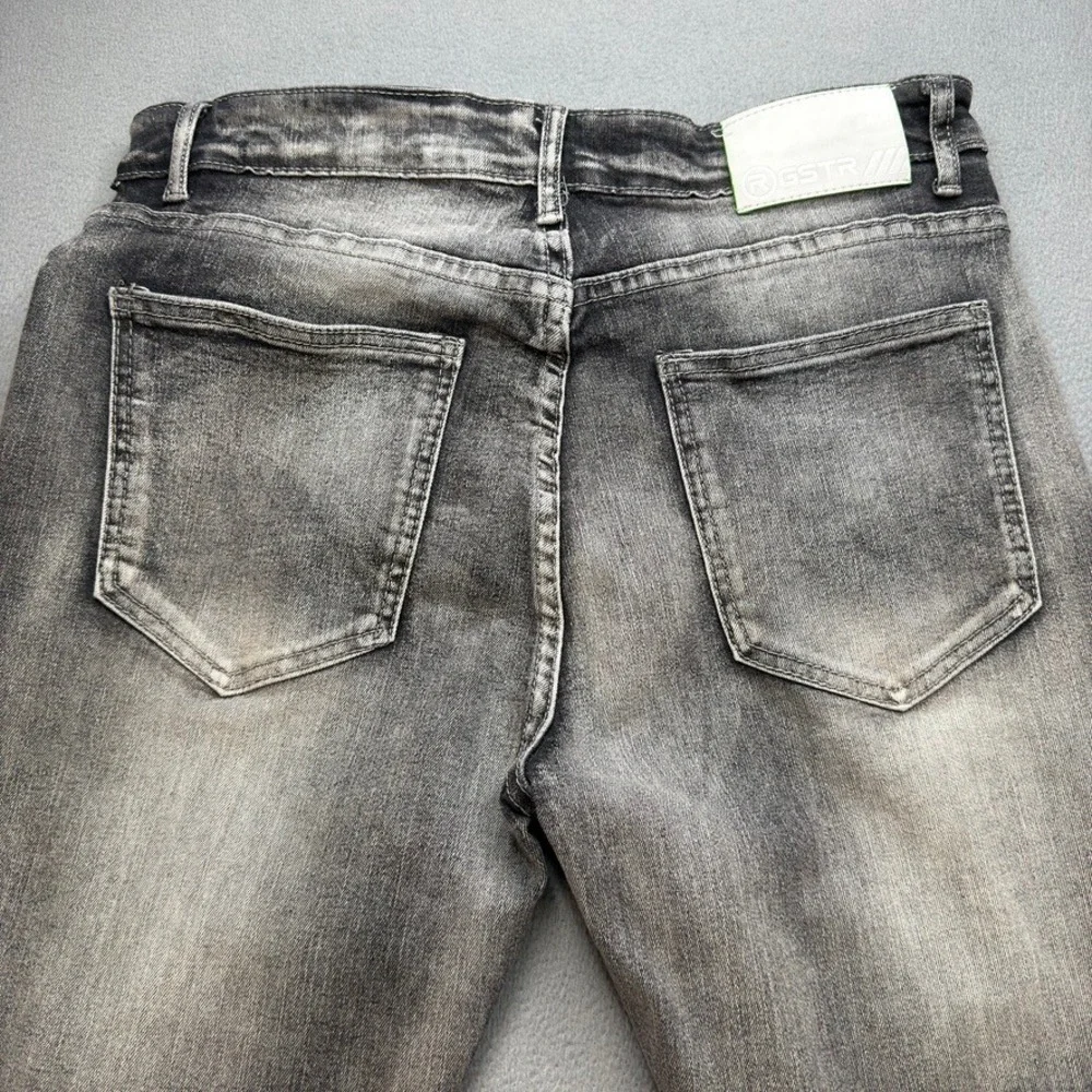 RGSTR Distressed Ripped Denim Jeans Slim Fit 34 FIT 32x30 Gray Acid Wash Street